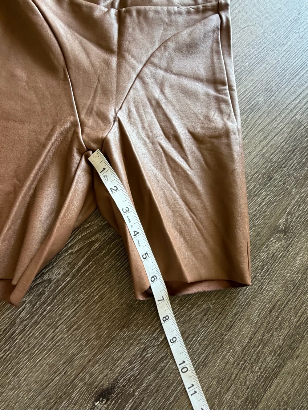 SKIMS Faux Leather High-Waist Bike Shorts — Chestnut - Picture 3 of 6